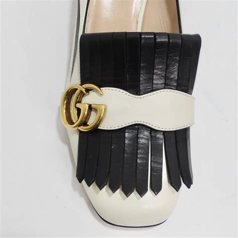 gucci marmont fringe suede 55mm loafer|Gucci wedge loafers.